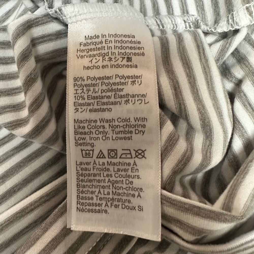 J.Crew Performance Polo Shirt Mens XXL Grey White Striped Short Sleeve Golf EUC - Picture 5 of 7